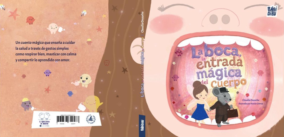 Portada completa del libro: La boca, la entrada mágica del cuerpo — ilustrado por Rocío Gómez